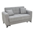 Canapea extensibila cu depozitare doua locuri Modesto stofa Gri 155x85x80 cm