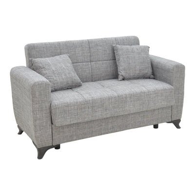 Canapea extensibila cu depozitare doua locuri Modesto stofa Gri 155x85x80 cm