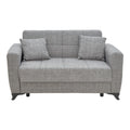 Canapea extensibila cu depozitare doua locuri Modesto stofa, Gri, 155x85x80 cm, imagine suplimentara
