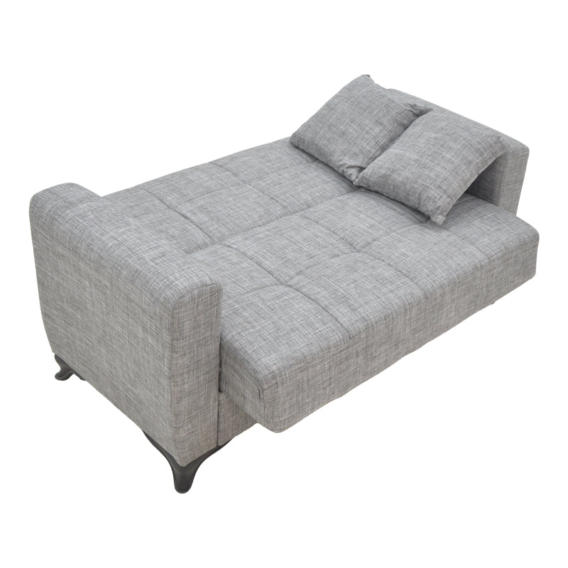 Canapea extensibila cu depozitare doua locuri Modesto stofa, Gri, 155x85x80 cm, detaliu produs