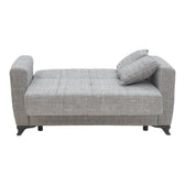Canapea extensibila cu depozitare doua locuri Modesto stofa, Gri, 155x85x80 cm, perspectiva suplimentara