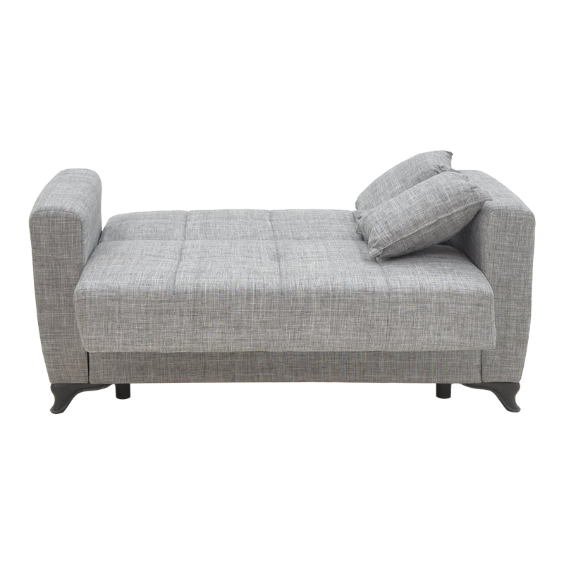 Canapea extensibila cu depozitare doua locuri Modesto stofa, Gri, 155x85x80 cm, perspectiva suplimentara