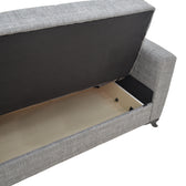Canapea extensibila cu depozitare doua locuri Modesto stofa, Gri, 155x85x80 cm, foto produs