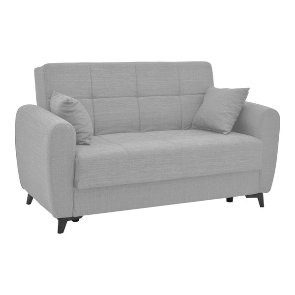 Canapea extensibila cu depozitare pentru doua persoane Lincoln, din stofa, Diverse culori, 165x85x90 cm