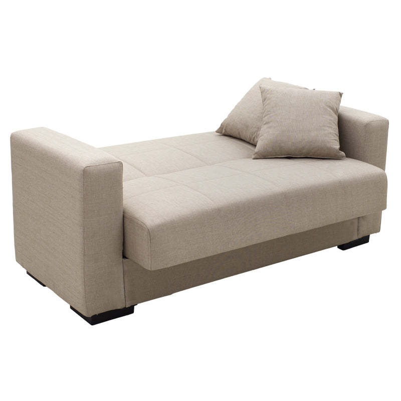 Canapea extensibila cu depozitare pentru doua persoane Vox lumea-lu-Pako stofa Crem 154x82x83 cm, 83x154 cm - Crem
