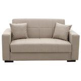 Canapea extensibila cu depozitare pentru doua persoane Vox lumea-lu-Pako stofa Crem 154x82x83 cm, 83x154 cm - Crem