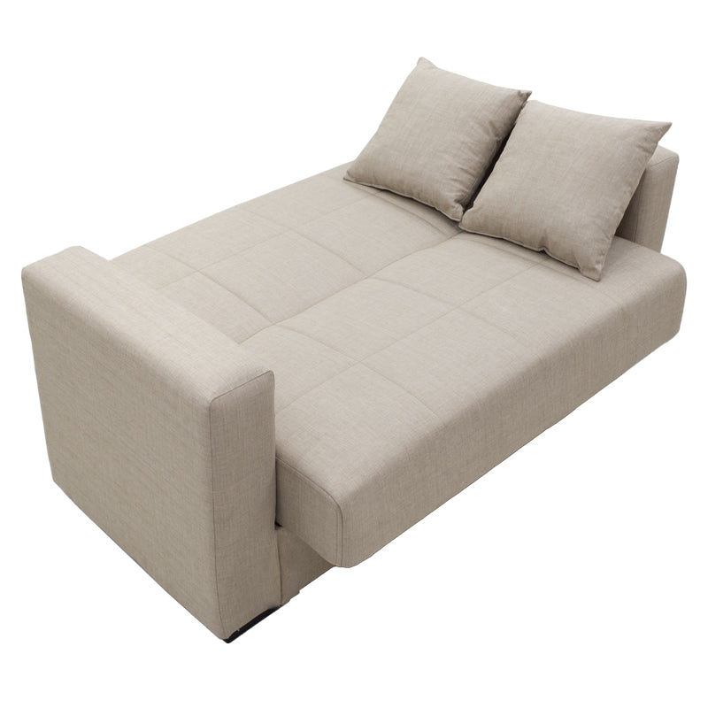 Canapea extensibila cu depozitare pentru doua persoane Vox lumea-lu-Pako stofa Crem 154x82x83 cm, 83x154 cm - Crem