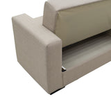 Canapea extensibila cu depozitare pentru doua persoane Vox lumea-lu-Pako stofa Crem 154x82x83 cm, 83x154 cm - Crem