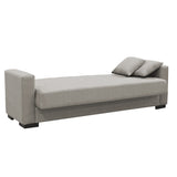 Canapea extensibila cu depozitare pentru doua persoane Vox lumea-lu-Pako stofa Crem 154x82x83 cm, 83x154 cm - Gri Deschis