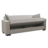Canapea extensibila cu depozitare pentru doua persoane Vox lumea-lu-Pako stofa Crem 154x82x83 cm, 83x154 cm - Gri Deschis