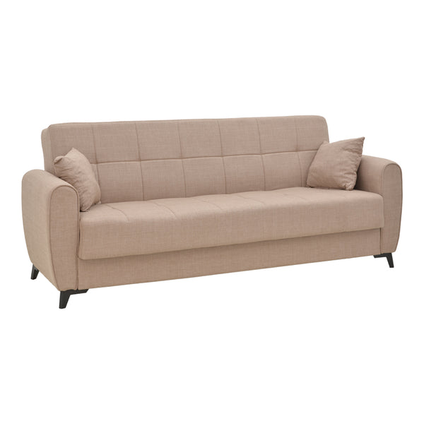 Canapea extensibila cu depozitare pentru trei persoane Lincoln, tesatura, Diverse culori, 225x85x90 cm, 85x225 cm
