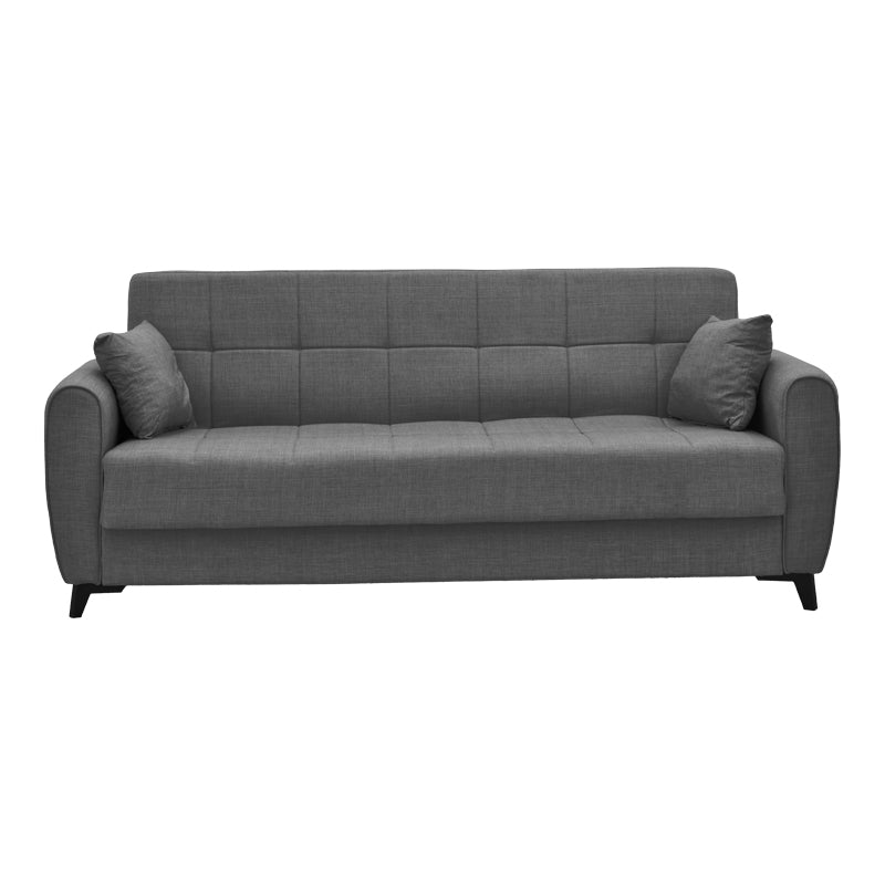 Canapea extensibila cu depozitare pentru trei persoane Lincoln, tesatura antracit, 225x85x90 cm, 85x225 cm - Gri Inchis