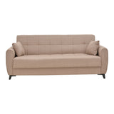 Canapea extensibila cu depozitare pentru trei persoane Lincoln, tesatura antracit, 225x85x90 cm, 85x225 cm - Bej