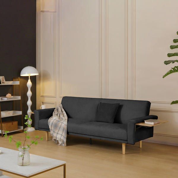 Canapea extensibilă cu funcție de pat Flexo, antracit, 220x84x82 cm