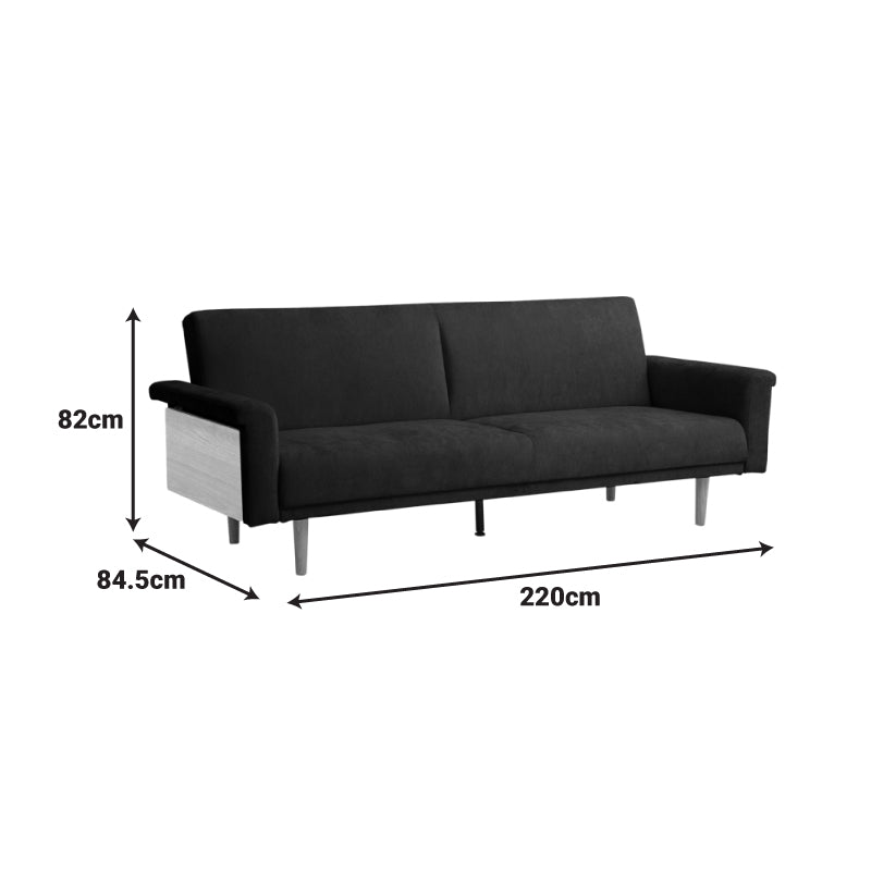 Canapea extensibilă cu funcție de pat Flexo, antracit, 220x84x82 cm