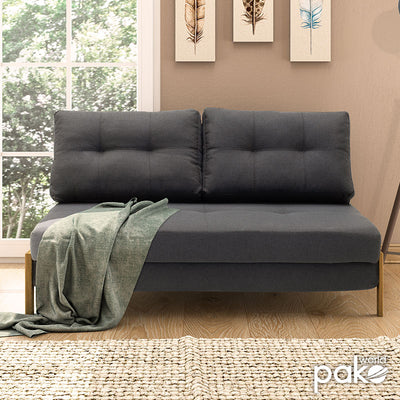Canapea extensibila cu material textil Gri, inchis, 150x92x77 cm, imagine suplimentara