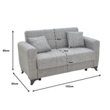 Canapea extensibila cu spatiu de depozitare, Modesto, Crem, 155x85x80 cm