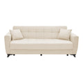 Canapea extensibila cu spatiu de depozitare Modesto, crem, 215x85x80 cm, imagine suplimentara