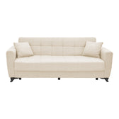 Canapea extensibila cu spatiu de depozitare Modesto, crem, 215x85x80 cm, imagine suplimentara
