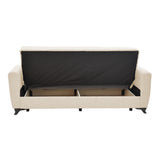 Canapea extensibila cu spatiu de depozitare Modesto, crem, 215x85x80 cm