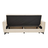 Canapea extensibila cu spatiu de depozitare Modesto, crem, 215x85x80 cm, perspectiva suplimentara