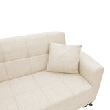 Canapea extensibila cu spatiu de depozitare Modesto, crem, 215x85x80 cm