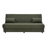 Canapea extensibila cu 3 locuri Romina cu spatiu de depozitare, 190x85x90 cm - Verde