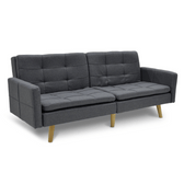 Canapea extensibila Flexy 3 locuri, Gri inchis, 198x87x76