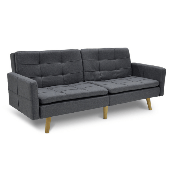 Canapea extensibila Flexy 3 locuri, Gri inchis, 198x87x76 cm