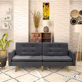Canapea extensibila Flexy 3 locuri, Gri inchis, 198x87x76 cm, imagine suplimentara