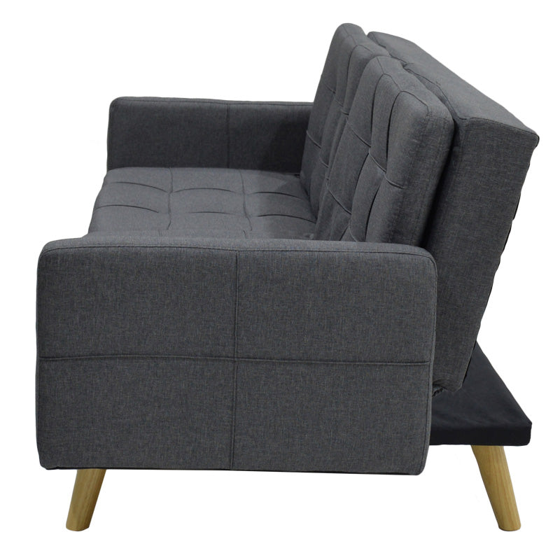 Canapea extensibila Flexy 3 locuri, Gri inchis, 198x87x76 cm, perspectiva suplimentara