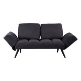 Canapea extensibilă Jackie, Țesătură & Metal, Gri, 190x78x75 cm