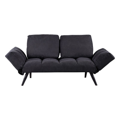 Canapea extensibilă Jackie, Țesătură & Metal, Gri, 190x78x75 cm, detaliu produs
