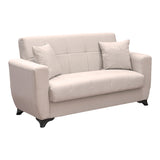 Canapea extensibila Modesto, 2 locuri, cu spatiu de depozitare, Stofa, 155x84x83 cm - Bej