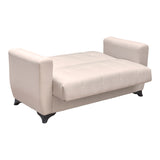 Canapea extensibila Modesto, 2 locuri, cu spatiu de depozitare, Stofa, 155x84x83 cm - Bej