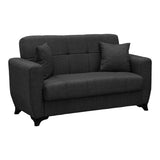 Canapea extensibila Modesto, 2 locuri, cu spatiu de depozitare, Stofa, 155x84x83 cm - Gri