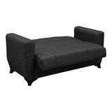 Canapea extensibila Modesto, 2 locuri, cu spatiu de depozitare, Stofa, 155x84x83 cm - Gri