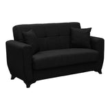 Canapea extensibila Modesto, 2 locuri, cu spatiu de depozitare, Stofa, 155x84x83 cm - Antracit
