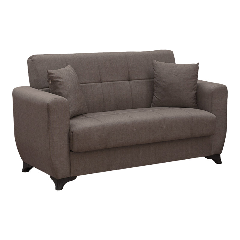 Canapea extensibila Modesto, 2 locuri, cu spatiu de depozitare, Stofa, 155x84x83 cm - Maro