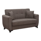 Canapea extensibila Modesto, 2 locuri, cu spatiu de depozitare, Stofa, 155x84x83 cm - Maro