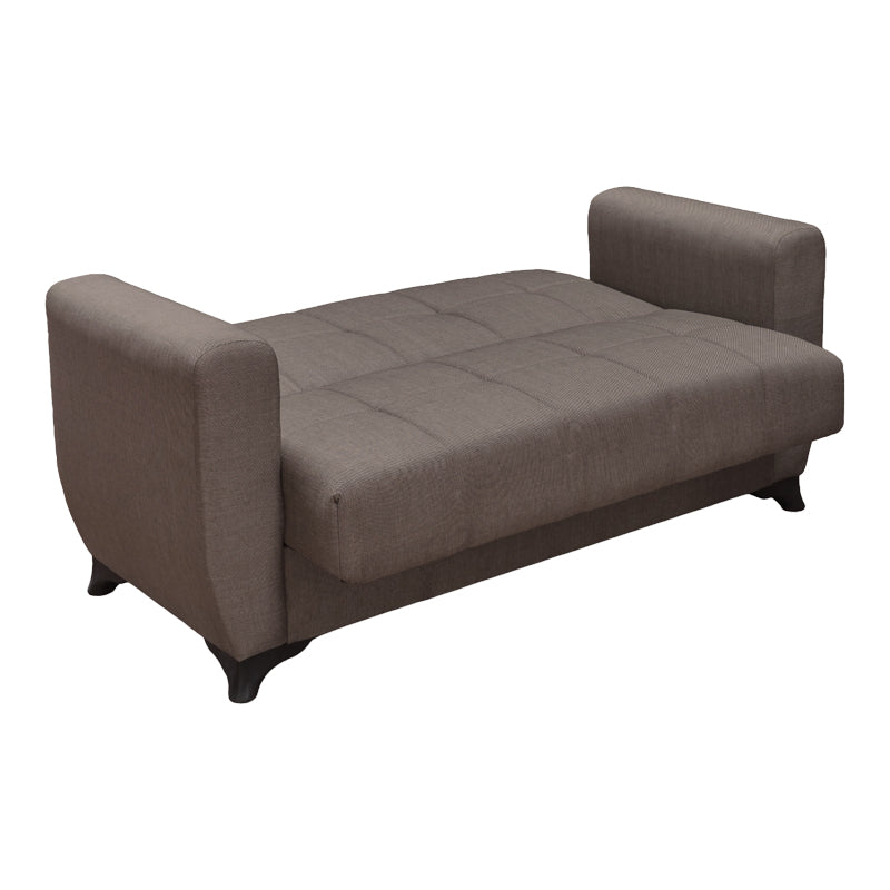 Canapea extensibila Modesto, 2 locuri, cu spatiu de depozitare, Stofa, 155x84x83 cm - Maro