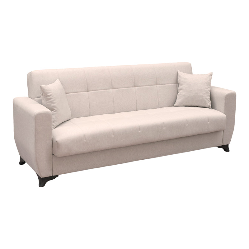 Canapea extensibila Modesto, 3 locuri, cu spatiu de depozitare, Stofa, 215x84x83 cm - Bej