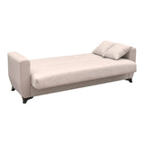 Canapea extensibila Modesto, 3 locuri, cu spatiu de depozitare, Stofa, 215x84x83 cm - Bej