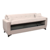 Canapea extensibila Modesto, 3 locuri, cu spatiu de depozitare, Stofa, 215x84x83 cm - Bej