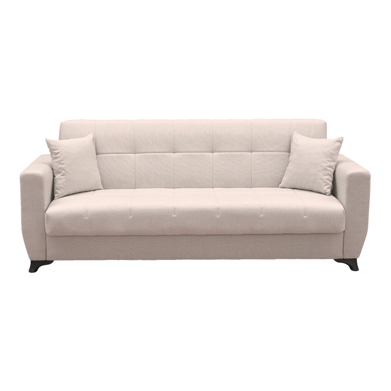 Canapea extensibila Modesto, 3 locuri, cu spatiu de depozitare, Stofa, 215x84x83 cm - Bej