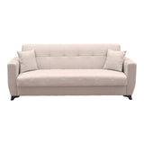 Canapea extensibila Modesto, 3 locuri, cu spatiu de depozitare, Stofa, 215x84x83 cm - Bej