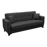 Canapea extensibila Modesto, 3 locuri, cu spatiu de depozitare, Stofa, 215x84x83 cm - Gri