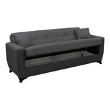 Canapea extensibila Modesto, 3 locuri, cu spatiu de depozitare, Stofa, 215x84x83 cm - Gri