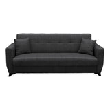 Canapea extensibila Modesto, 3 locuri, cu spatiu de depozitare, Stofa, 215x84x83 cm - Gri