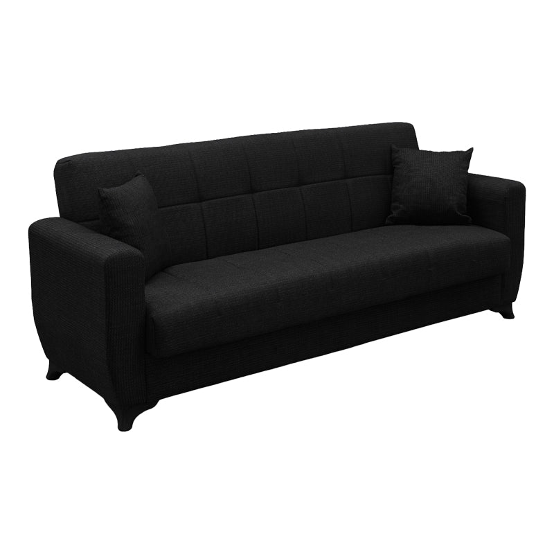 Canapea extensibila Modesto, 3 locuri, cu spatiu de depozitare, Stofa, 215x84x83 cm - Antracit